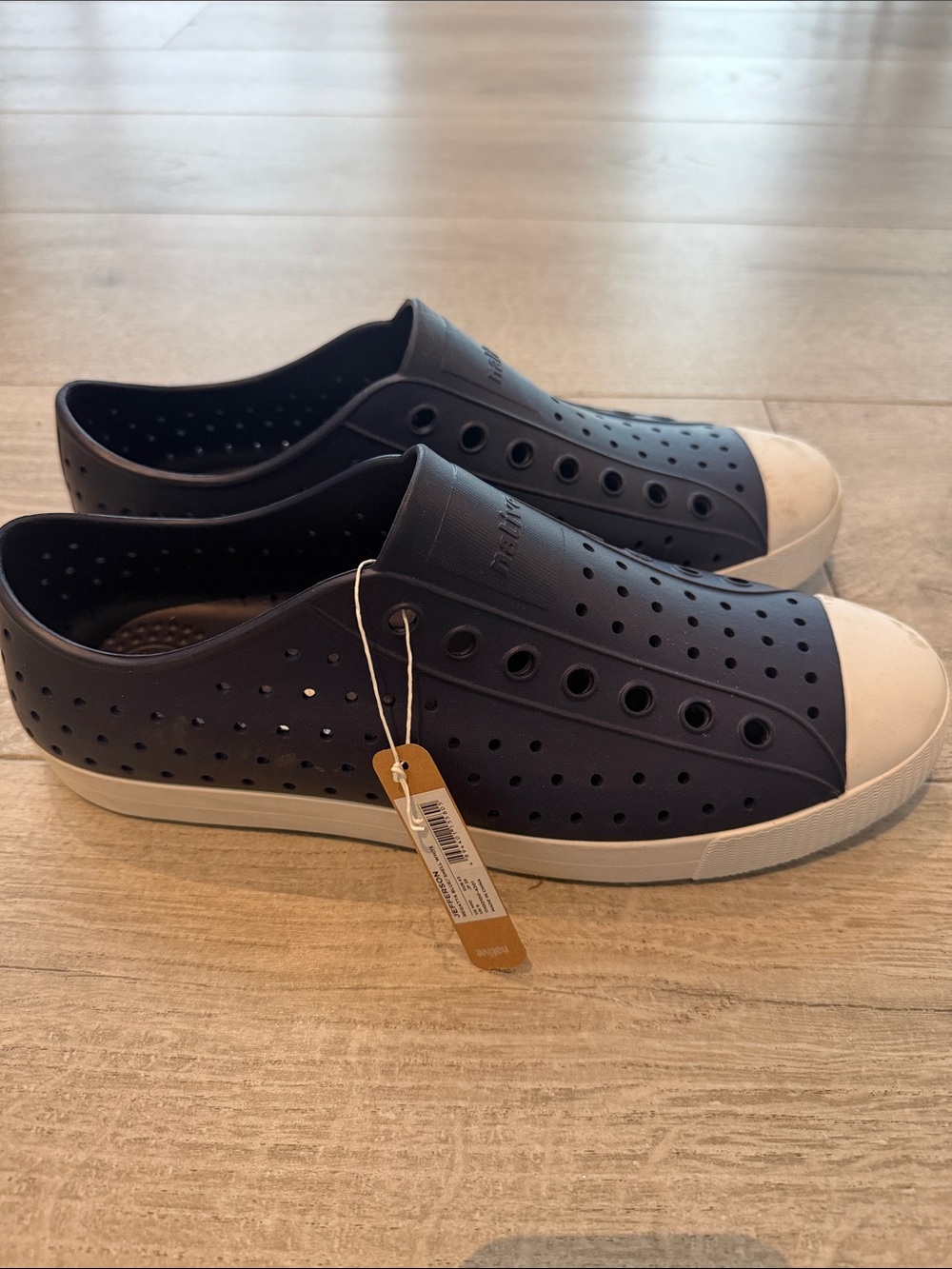 Native Waterproof Slip-On Men's Sneakers in Navy and White
